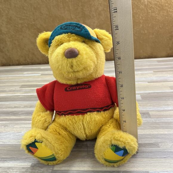Vintage Gund Crayola Teddy Bear Plush 80s/90s Red Sweater And Hat - M143 - Picture 7 of 7